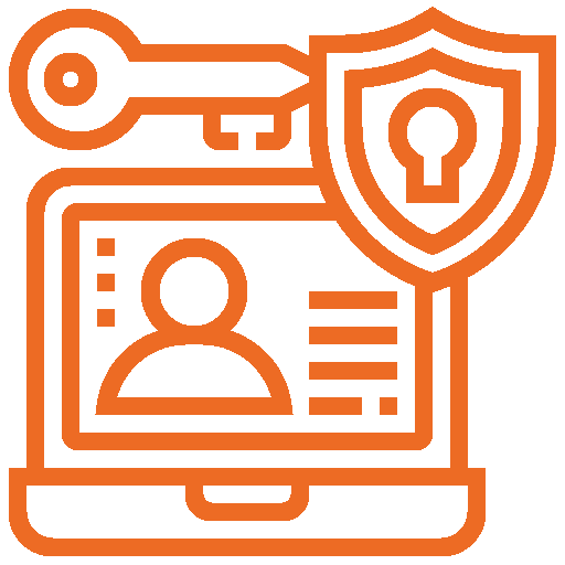 Icono Protección de equipos informáticos contra virus, malwares y ciberataques.